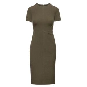 BANANA REPUBLIC Army Green Stretch Sheath Dress - Sz: 14 - EUC